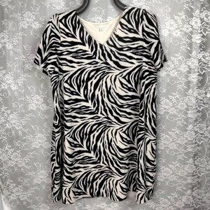Cato EST. 1946 Zebra V-Neck Swing Dress 18/20W